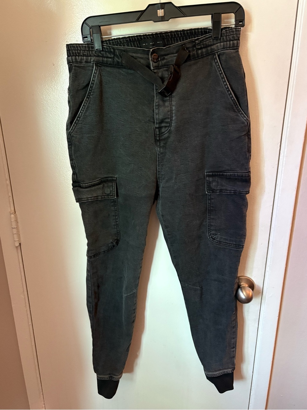 Zara Men's Jogger Cargo Jeans - Charcoal